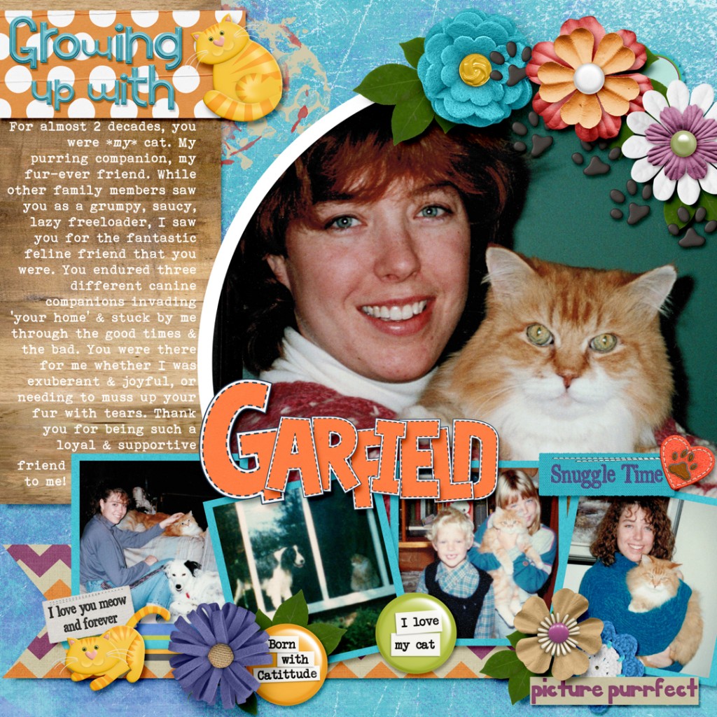 DAY 26 FULL - Natalie's inspiration LO for Day 26 of LOAD217 - Growing Up With Garfield