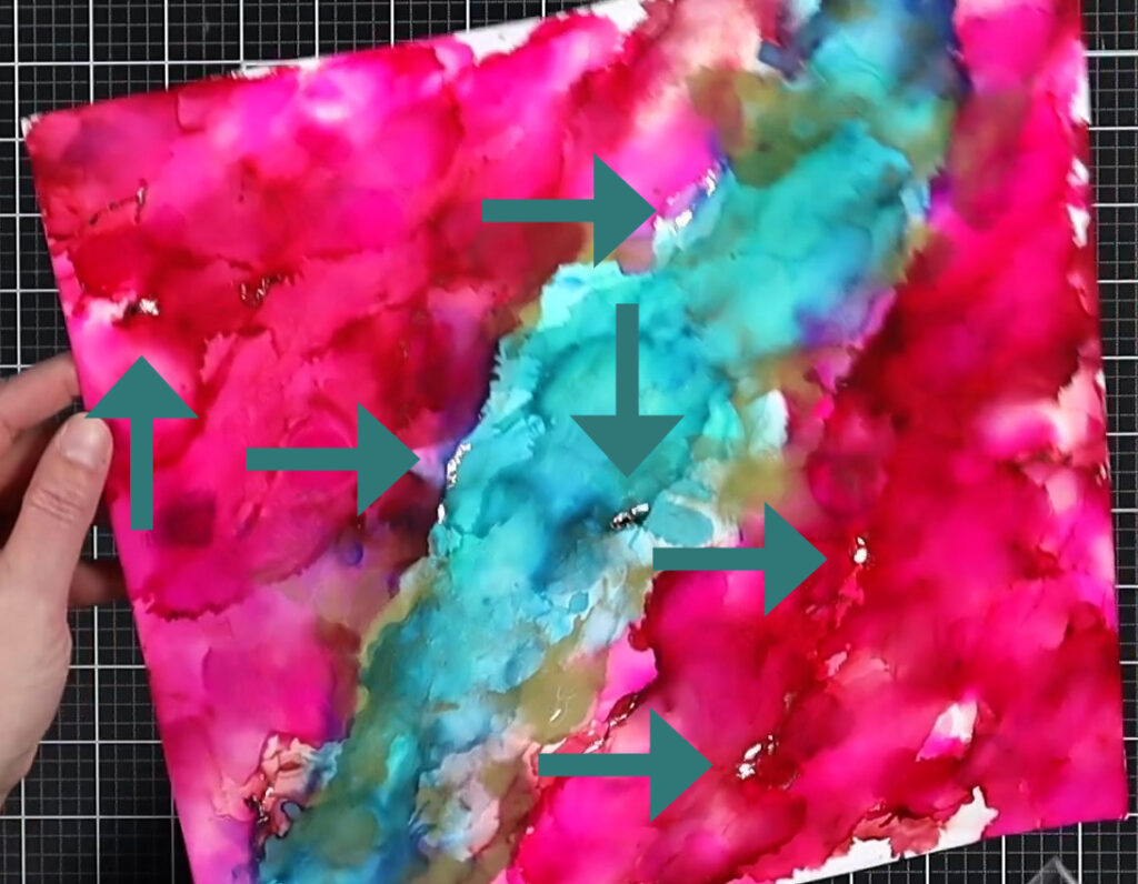 Foil applied to alcohol ink
