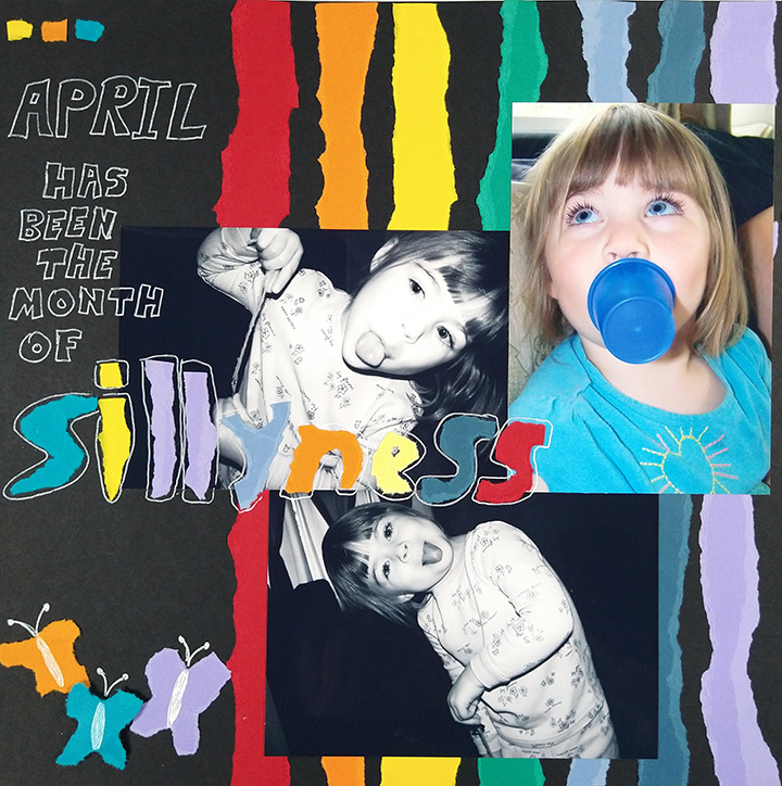 Scrapbook layout featuring 3 photos