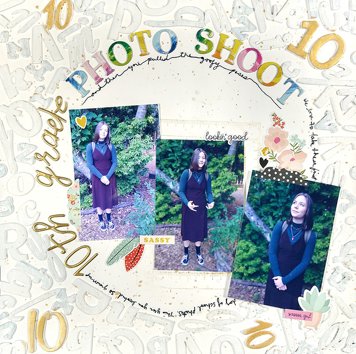 Scrapbook layout featuring 3 photos