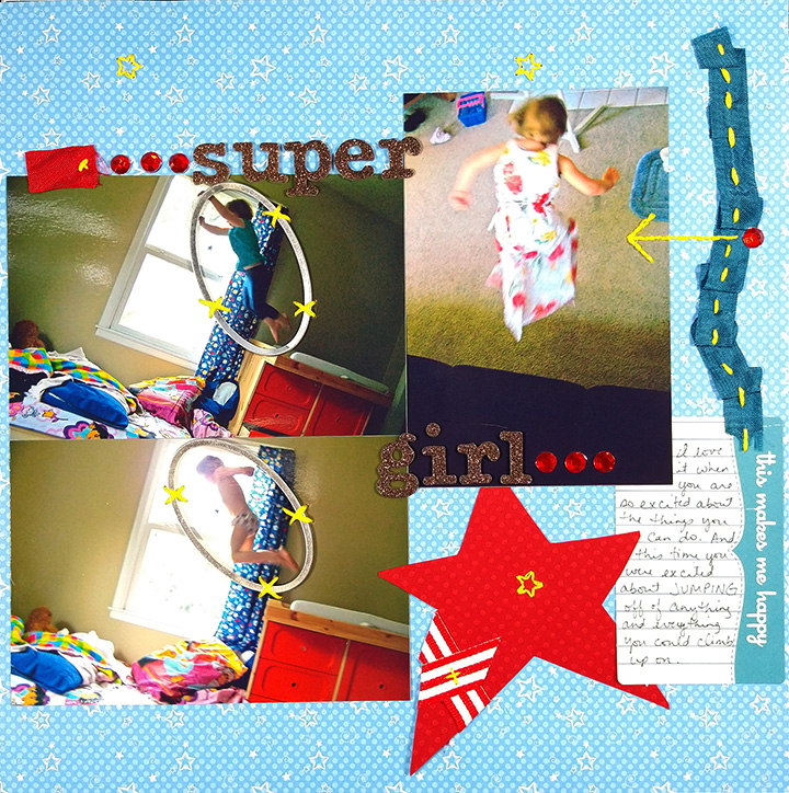Scrapbook layout featuring 3 photos