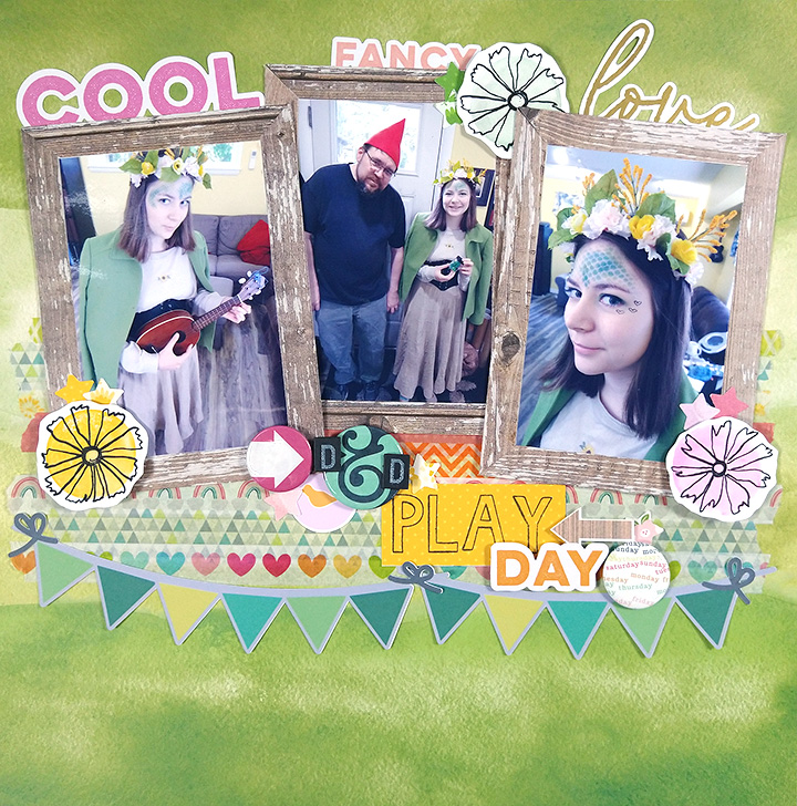 Scrapbook layout featuring 3 photos