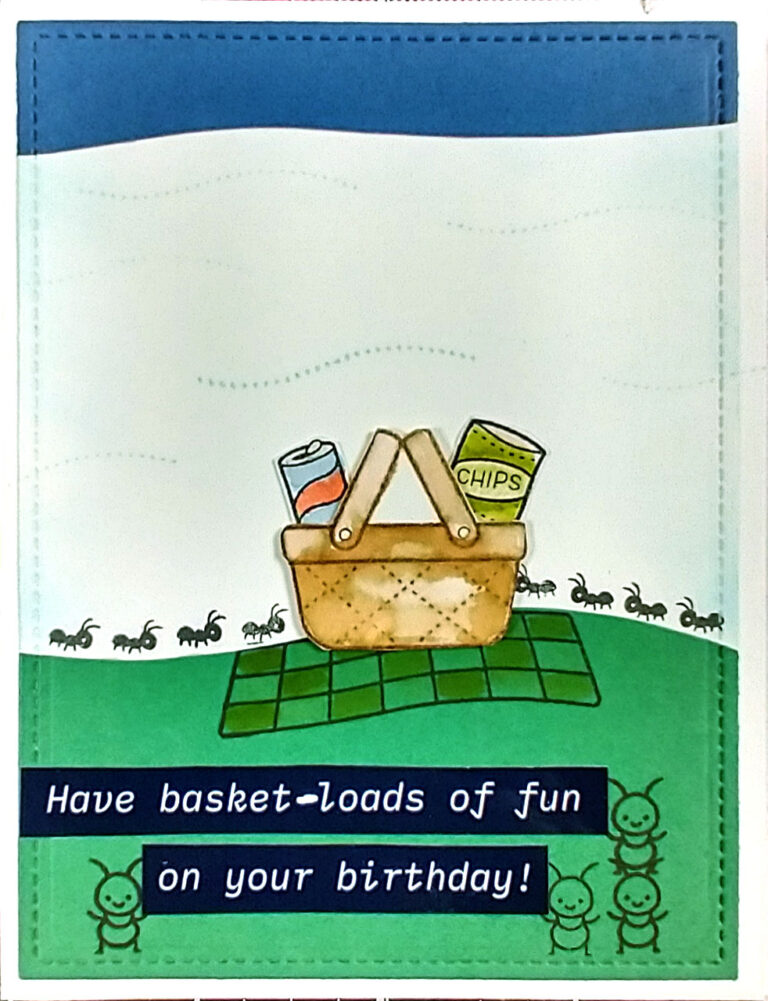 Card featuring a picnic basket.