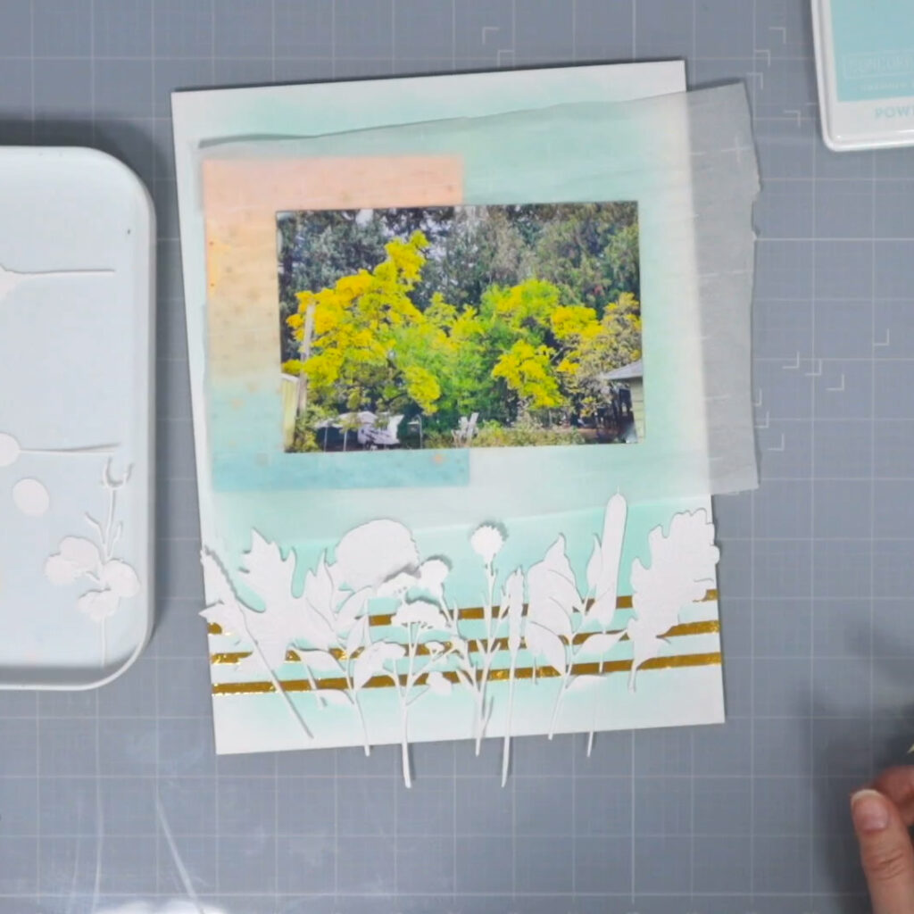 White die cut foliage