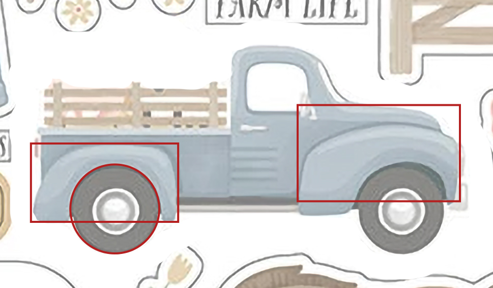 Truck image broken down into simple shapes