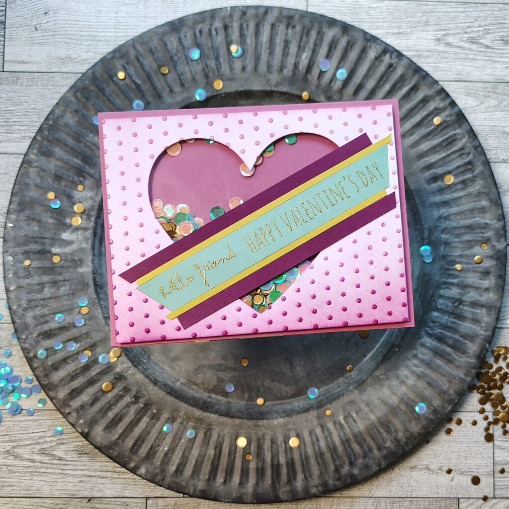 A heart shaped shaker card.