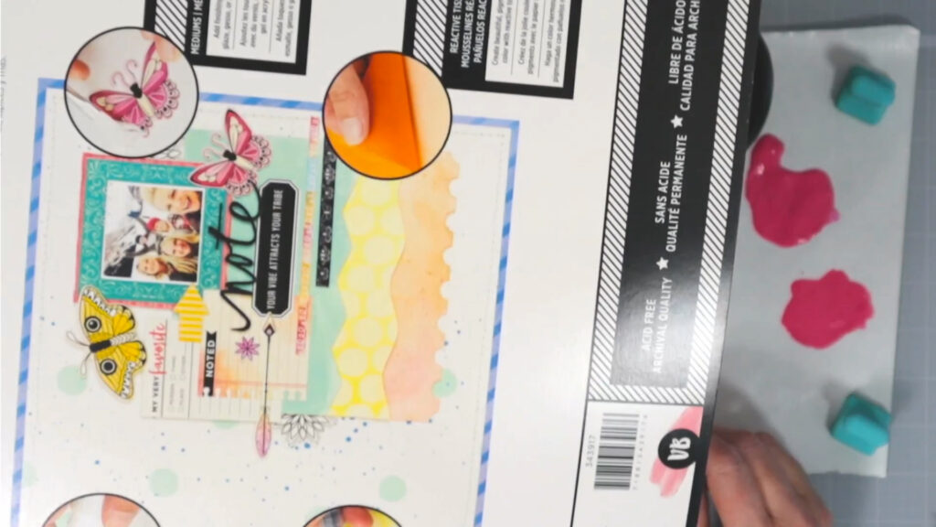 A trash piece of paper used as a splatter barrier.