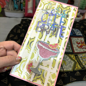 Greeting card featuring a cocktail