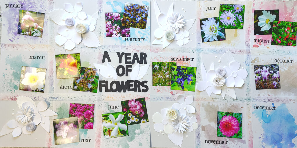 Double page scrapbook layout.