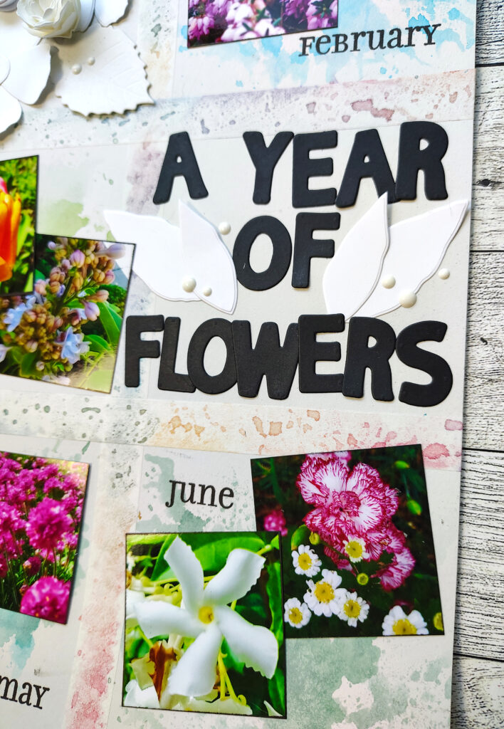 Close up of a scrapbook layout.